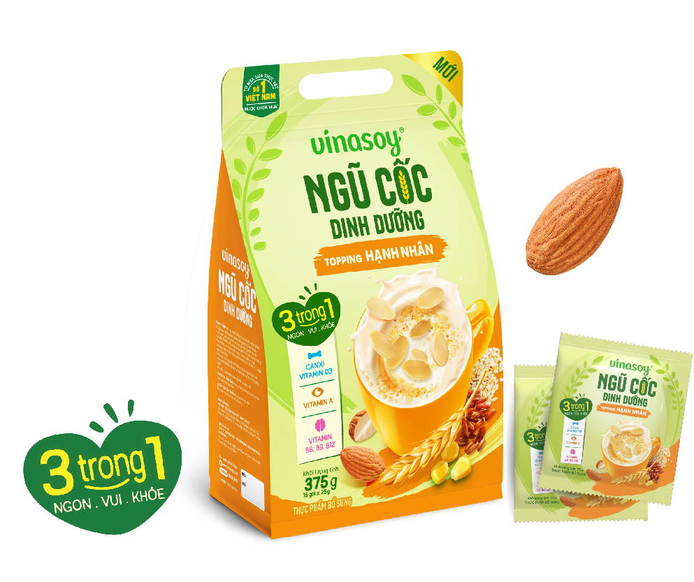 Ngũ Cốc Dinh dưỡng Vinasoy Topping Hạnh Nhân