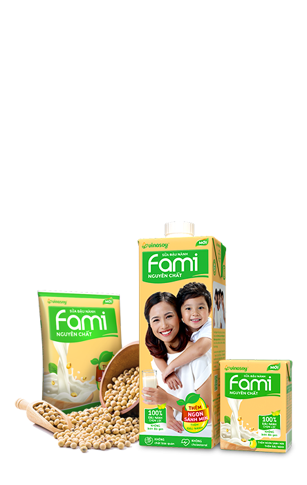 Sữa đậu nành Fami nguyên chất - sua dau nanh Fami nguyen chat